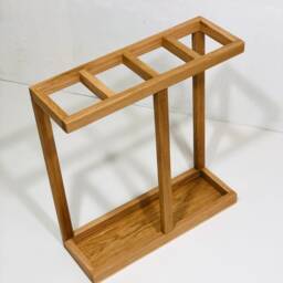 Wood Umbrella Holder For Entryway, Farmhouse Stand Basket - thumbnail 2