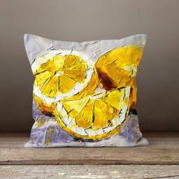Citrus Cushion Cover-Kitchen Lemon Pillow Case-Lime Cover-Fruit Case-Gift For Her Cushion-Handmade Material - thumbnail 3