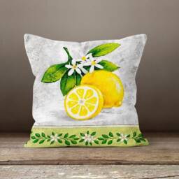 Citrus Cushion Cover-Kitchen Lemon Pillow Case-Lime Cover-Fruit Case-Gift For Her Cushion-Handmade Material - thumbnail 2
