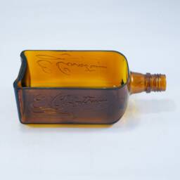 Succulent Herb Kitchen Planter - Snack Bowl Made From Beautiful Cointreau Amber Whiskey Bottle - thumbnail 3