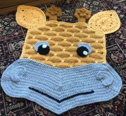 Giraffe Design Rug For Childrens Room Or Nursery. Safari Jungle Theme - thumbnail 1