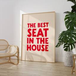 The Best Seat in House Print - Bathroom Wall Art Funny Decor Maximalist Typography Toilet Loo - thumbnail 3