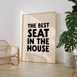 The Best Seat in House Print - Bathroom Wall Art Funny Decor Maximalist Typography Toilet Loo - thumbnail 1