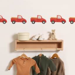 Red Truck Toss - Fabric Wall Decal Modern Farm Mej - thumbnail 1