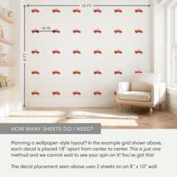 Red Truck Toss - Fabric Wall Decal Modern Farm Mej - thumbnail 4