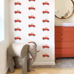 Red Truck Toss - Fabric Wall Decal Modern Farm Mej - thumbnail 3