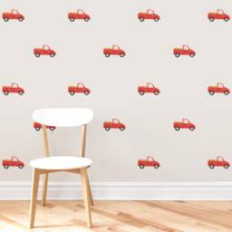 Red Truck Toss - Fabric Wall Decal Modern Farm Mej - thumbnail 2