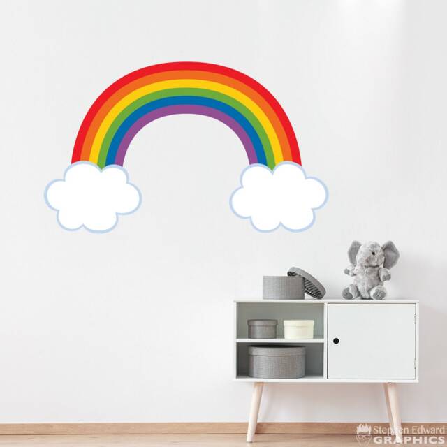 Rainbow Wall Decal Playroom Decor, Children's Bedroom Vinyl Art - image 1
