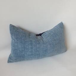 Hmong Batik Lumbar Pillow Indigo Decorative Sofa Throw-Pillows Living Room Couch Home Decor Cushions - thumbnail 3