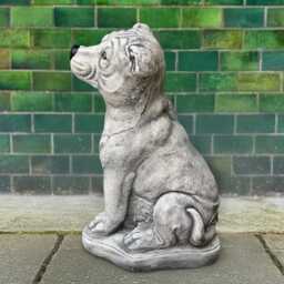 Garden Bull Terrier Statue Stone Staffordshire Dog Sculpture Realistic Figurine Outdoor Pet Memorial Art Handmade Garden Decoration - thumbnail 3