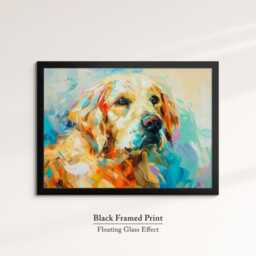 Golden Retriever Abstract Oil Painting Framed Print & Canvas Large Sizes Luxury Wall Art Poster Pet Home Decor Interior Dog Gift Idea - thumbnail 2