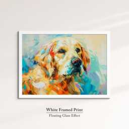 Golden Retriever Abstract Oil Painting Framed Print & Canvas Large Sizes Luxury Wall Art Poster Pet Home Decor Interior Dog Gift Idea - thumbnail 3