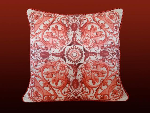Angela Pillow - White/Wine - image 1