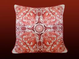 Angela Pillow - White/Wine - thumbnail 1