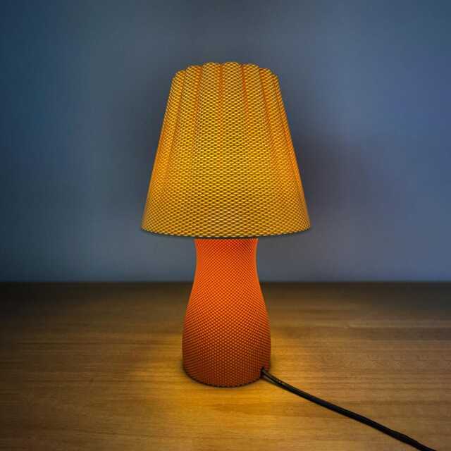 Carmen Table Lamp, Modern Ripple Mesh Solid Contemporary 3D Printed Lighting - image 1