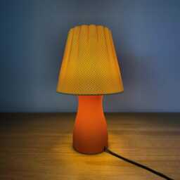 Carmen Table Lamp, Modern Ripple Mesh Solid Contemporary 3D Printed Lighting