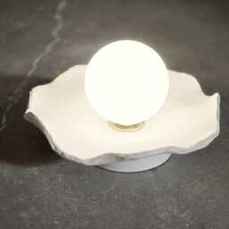 Handmade Ceramic Wall Sconce Modern Off-White Light Fixture - thumbnail 4