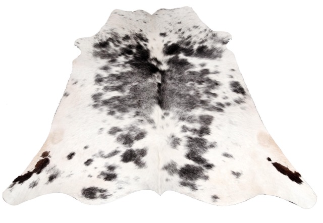 Genuine Black & White Cowhide Rug - Natural Hair On Hide Area Luxury Western Farmhouse Home Decor - 50x55 Inches - image 1