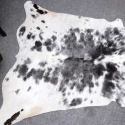 Genuine Black & White Cowhide Rug - Natural Hair On Hide Area Luxury Western Farmhouse Home Decor - 50x55 Inches - thumbnail 4