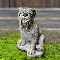 Concrete Bulldog Statue Stone Dog Sculpture Cement Pet Figure Outdoor Memorial Ornament Dog Lover Gift Handmade Decoration Yard Art - thumbnail 3