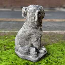 Concrete Bulldog Statue Stone Dog Sculpture Cement Pet Figure Outdoor Memorial Ornament Dog Lover Gift Handmade Decoration Yard Art - thumbnail 4