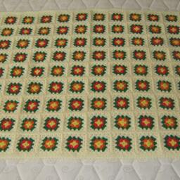 Pale Yellow Granny Square Afghan Crochet Baby Blanket Soft Wrap Handmade, Warm & Cozt - thumbnail 2