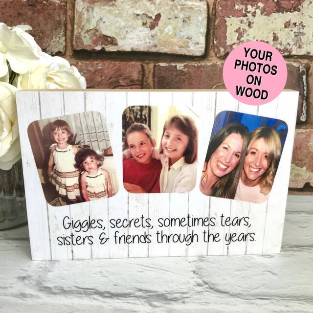 Sister Birthday Gift, Gift For Sister, Personalised Wood Photo Frame, Gifts Sisters, Big Sis - image 1