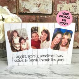 Sister Birthday Gift, Gift For Sister, Personalised Wood Photo Frame, Gifts Sisters, Big Sis - thumbnail 1