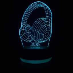 Personalised Headphones Led Night Light, Gifts For Him, Her, Musician Gift, Lights, Bedroom Light - thumbnail 1