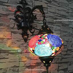 Mosaic Wall Lamp, Wall Light, Wall Sconce, Moroccan Light, Moroccan Lighting, Turkish Light, Moroccan Lamp, Moroccan Pendant, Moroccan - thumbnail 2