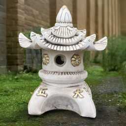 Asian Pagoda Statue Concrete Lantern Stone Garden Figurine Japanese Zen Decor Cement Oriental Lamp Outdoor Yard Ornament Pagoda Lover Gift - thumbnail 1