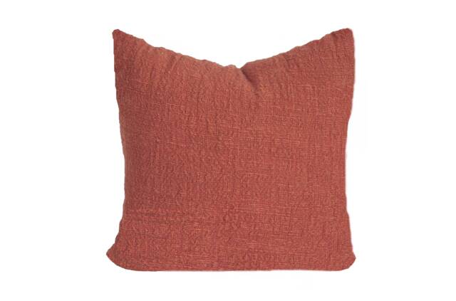 Terracotta Cushion Cover 20x20, Accent Pillow, Handwoven Hand Dyed Raw Organic Cotton - image 1