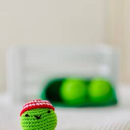 Crochet Peas in A Pod Handmade Cotton Stuffed Toy - thumbnail 4