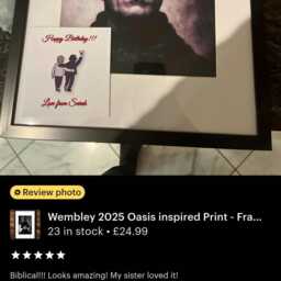 Large A3 Size Wembley 2025 Oasis Reunion Inspired Print - Unframed - thumbnail 2