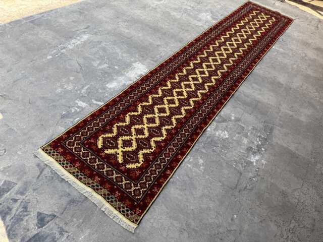 2'9x12'10 Afghan Runner Rug - Hand-Knotted Wool Nomadic , Oriental Tribal Contemporary Design Kitchen Hallway - image 1