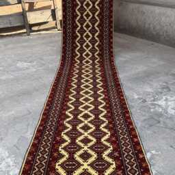 2'9x12'10 Afghan Runner Rug - Hand-Knotted Wool Nomadic , Oriental Tribal Contemporary Design Kitchen Hallway - thumbnail 2