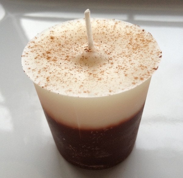 Vanilla Cappuccino Coffee With Cinnamon Sprinkles Strong Scented Votive Candle