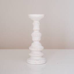Beautiful White Candle Holders Set Of 7 Candlesticks Seven Wooden Pillars Turned Wood Warmhouse Design Magic Cool Decor Farmhouse - thumbnail 2