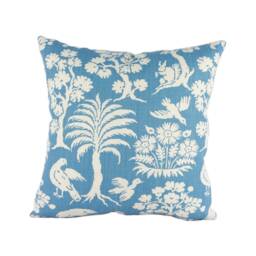 Schumacher - Woodland Silhouette Blue Charming Flora & Fauna Designer Cushion Cover Handmade Throw Pillow Luxury Home Decor - thumbnail 2