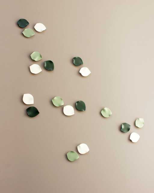 Large Porcelain Wall Art Sculpture Blossom Petals Green, Dark Khaki & Natural White - 19 - image 1
