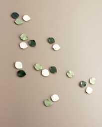 Large Porcelain Wall Art Sculpture Blossom Petals Green, Dark Khaki & Natural White - 19 - thumbnail 1