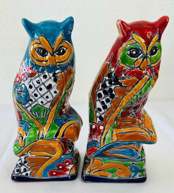 "Hand-Painted Talavera Owl Exclusive Home Decor - 8"" H X 3" - image 1