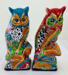 "Hand-Painted Talavera Owl Exclusive Home Decor - 8"" H X 3" - thumbnail 1