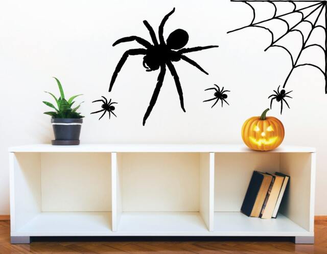 Halloween Spider Web Vinyl Decal - Spooky Wall Decor - image 1