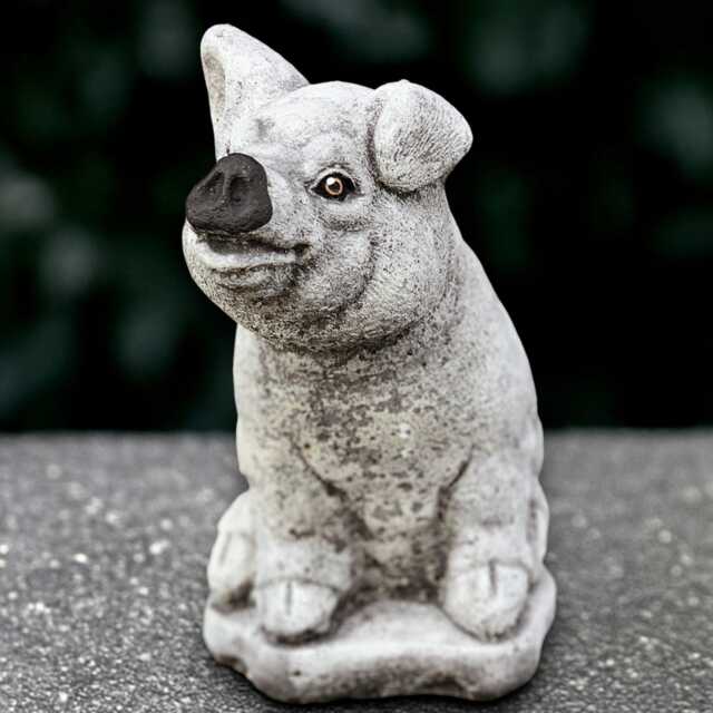 Concrete Pig Sculpture Outdoor Sitting Statue Stone Farm Figurine Cement Animal Decoration Handmade Pig Lover Gift Front Door Decor - image 1