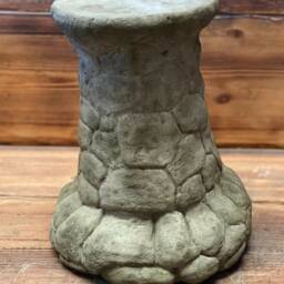 Stone Garden Brick/Stone Effect Leaf Detailed Bird Bath + Statue Ornament - thumbnail 3