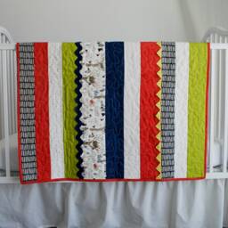 Clearance Reduced, Baby Blanket - Fox & Friends Have A Birthday Party, Newborn Quilt, Boy Blanket, 100% Cotton - thumbnail 2
