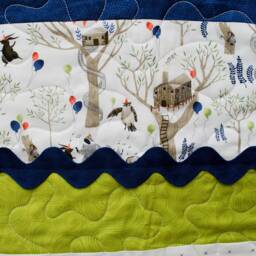 Clearance Reduced, Baby Blanket - Fox & Friends Have A Birthday Party, Newborn Quilt, Boy Blanket, 100% Cotton - thumbnail 3