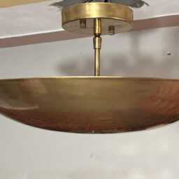Mid Century Style 6 Light Ceiling Flush Mount Pendant Perforated Raw Brass Finish Fixture Handmade - Bedroom Lights - thumbnail 3