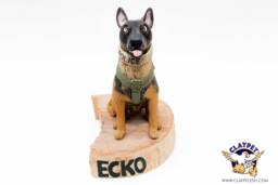 Custom K9 Police Dog Sculpture Personalized Memorial Figurine - thumbnail 1